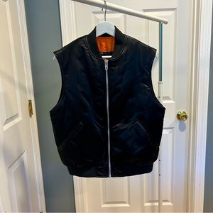 ASOS Design Bomber Vest - Black, Sz Small